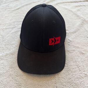Authentic‎ T-shirt Company Black Baseball Cap with Red Airplane Logo Sz Large-XL